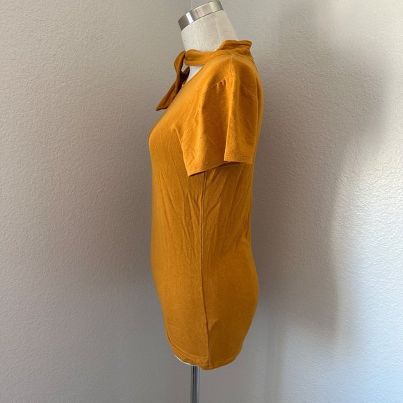 Free People Blouse Mustard Color Sz L - Picture 3 of 6